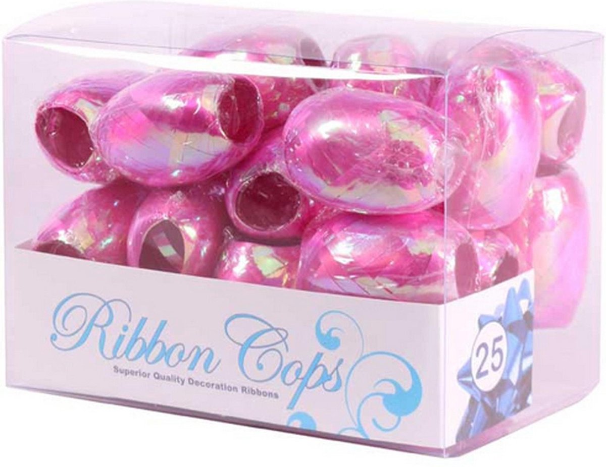 Apac Iridescent Ribbon Cops (Pakket van 25) (Cerise)