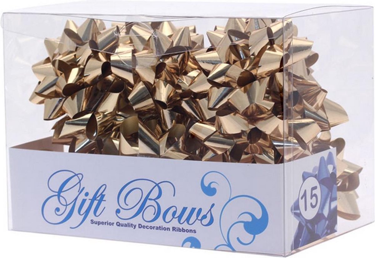 Apac Metalen Galaxy Gift Bows - 15 Pack (Goud)