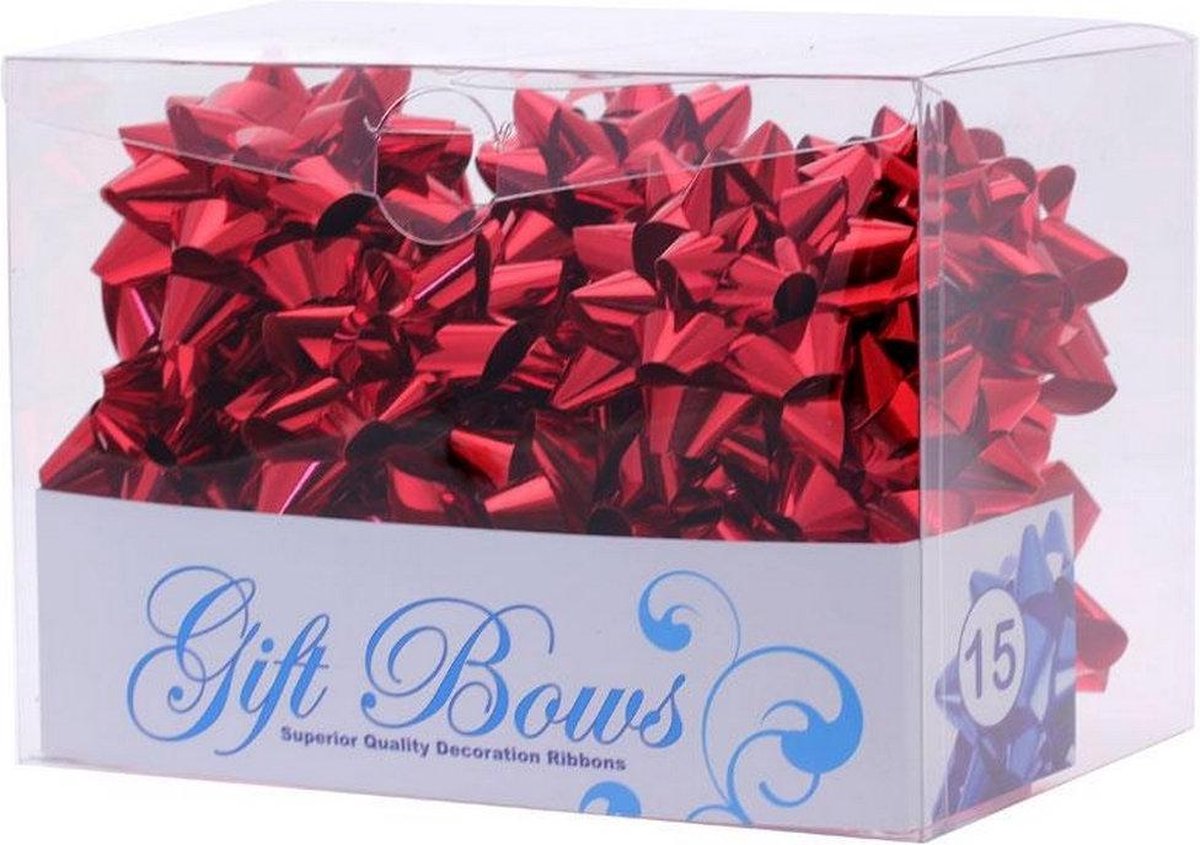 Apac Metalen Galaxy Gift Bows - 15 Pack (Rood)