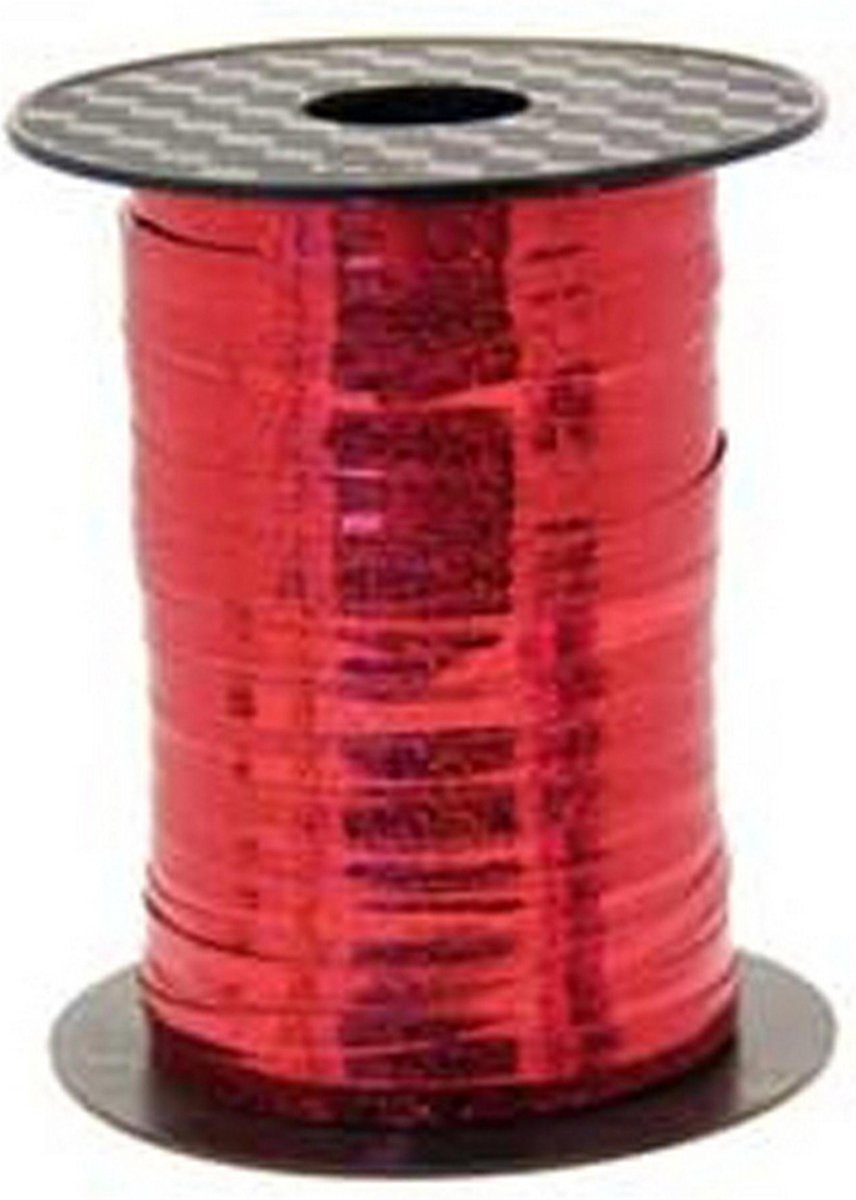 Apac Metallic 250 Metres Curling Ribbon (Holographic Red)