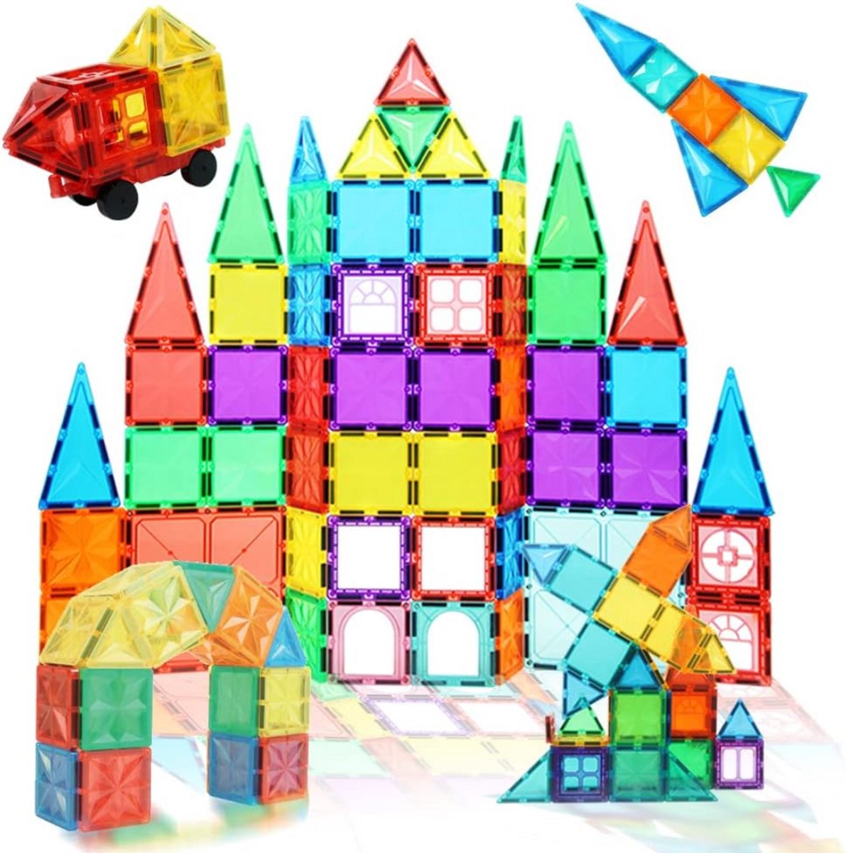   Magnetische   - Kinderspeelgoed 1 jaar - Magnetic Tiles - Bouwspeelgoed