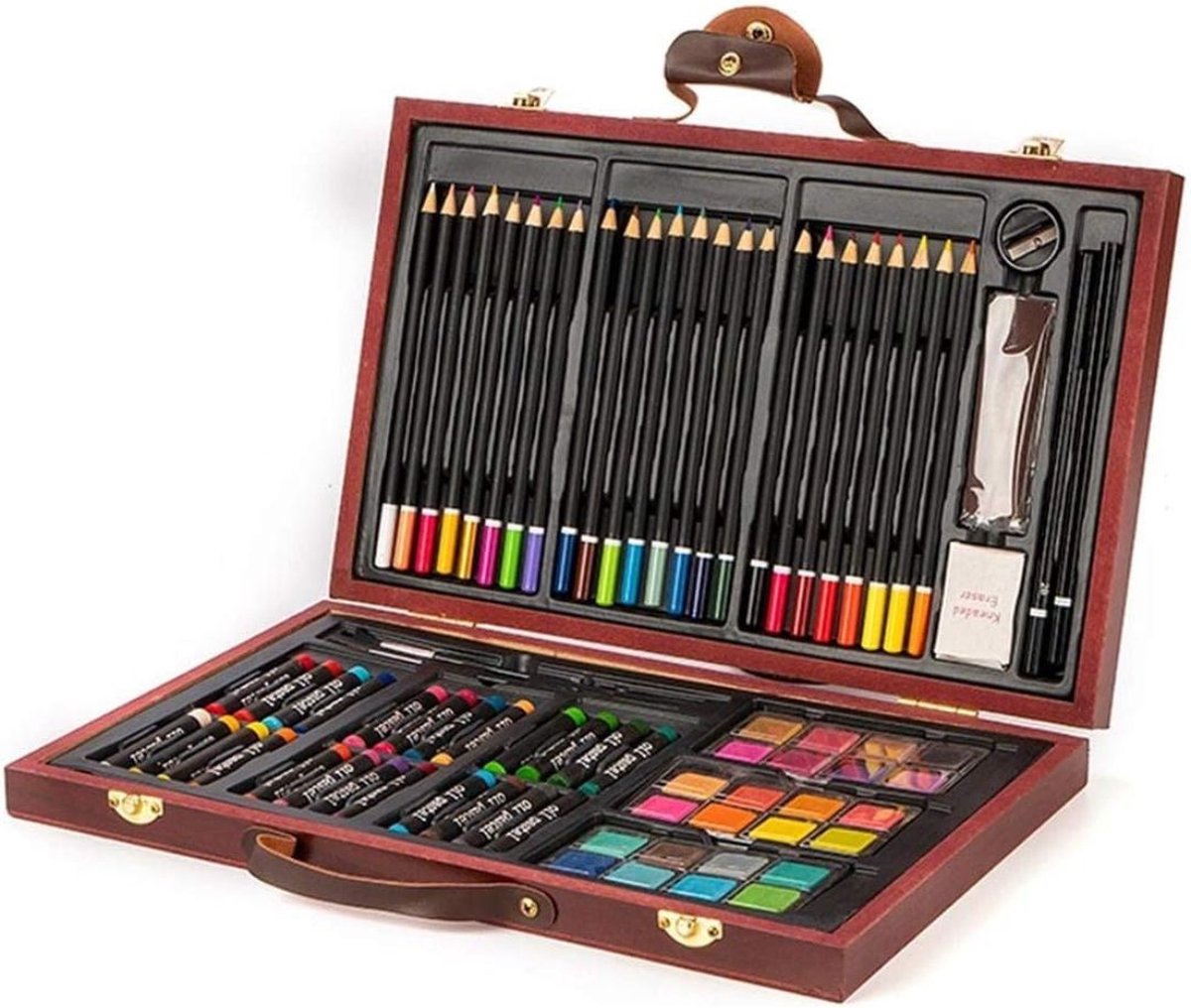   Tekenkoffer Kinderen - Tekendoos - Kleurpotloden - Stiften - Veelkleurig