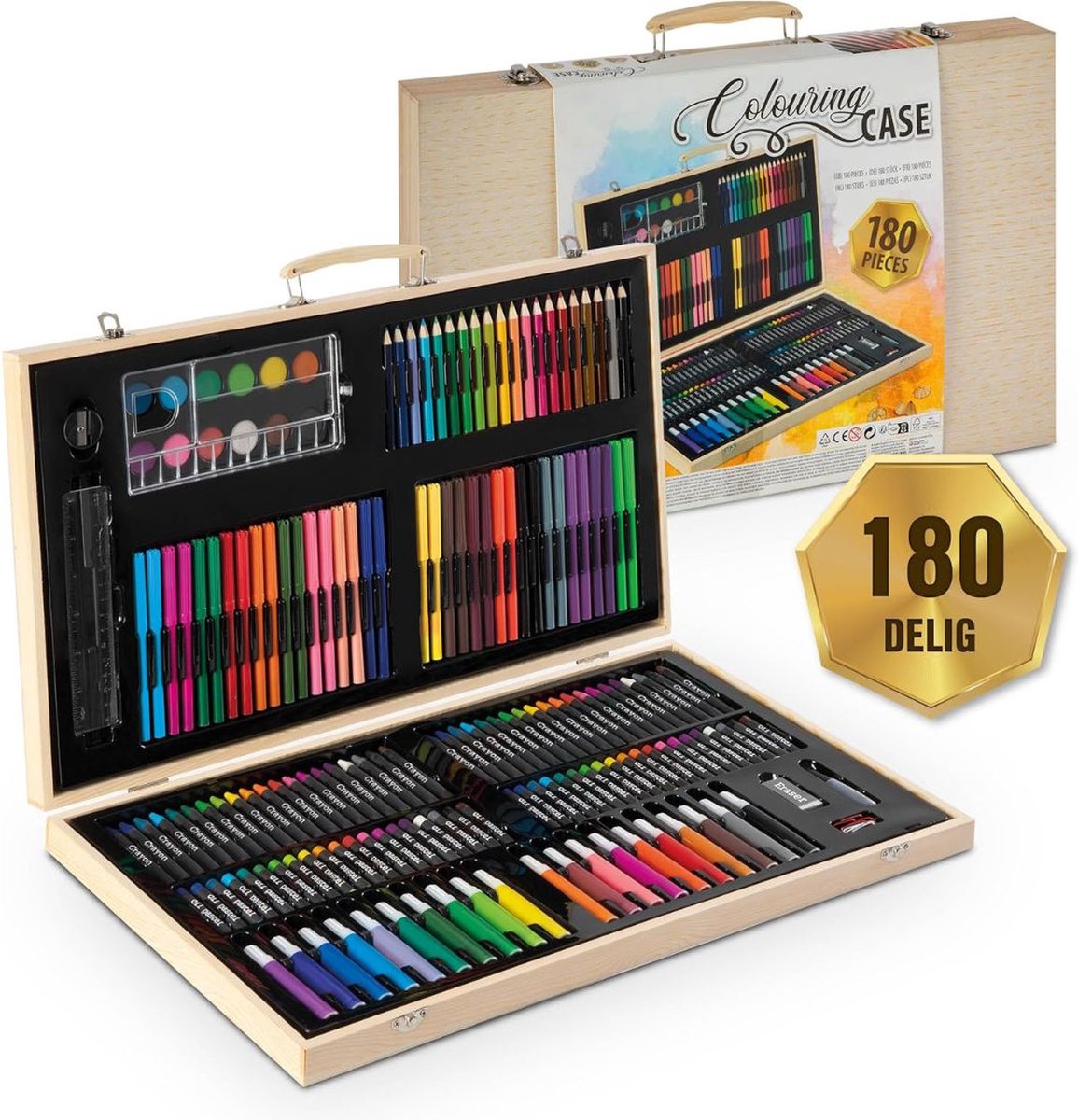   Tekenkoffer Kinderen - Tekendoos - Kleurpotloden - Stiften - Veelkleurig