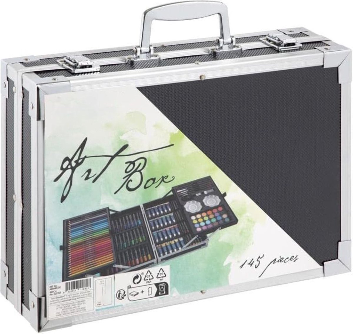   Tekenkoffer Kinderen - Tekendoos - Kleurpotloden - Stiften - Zwart