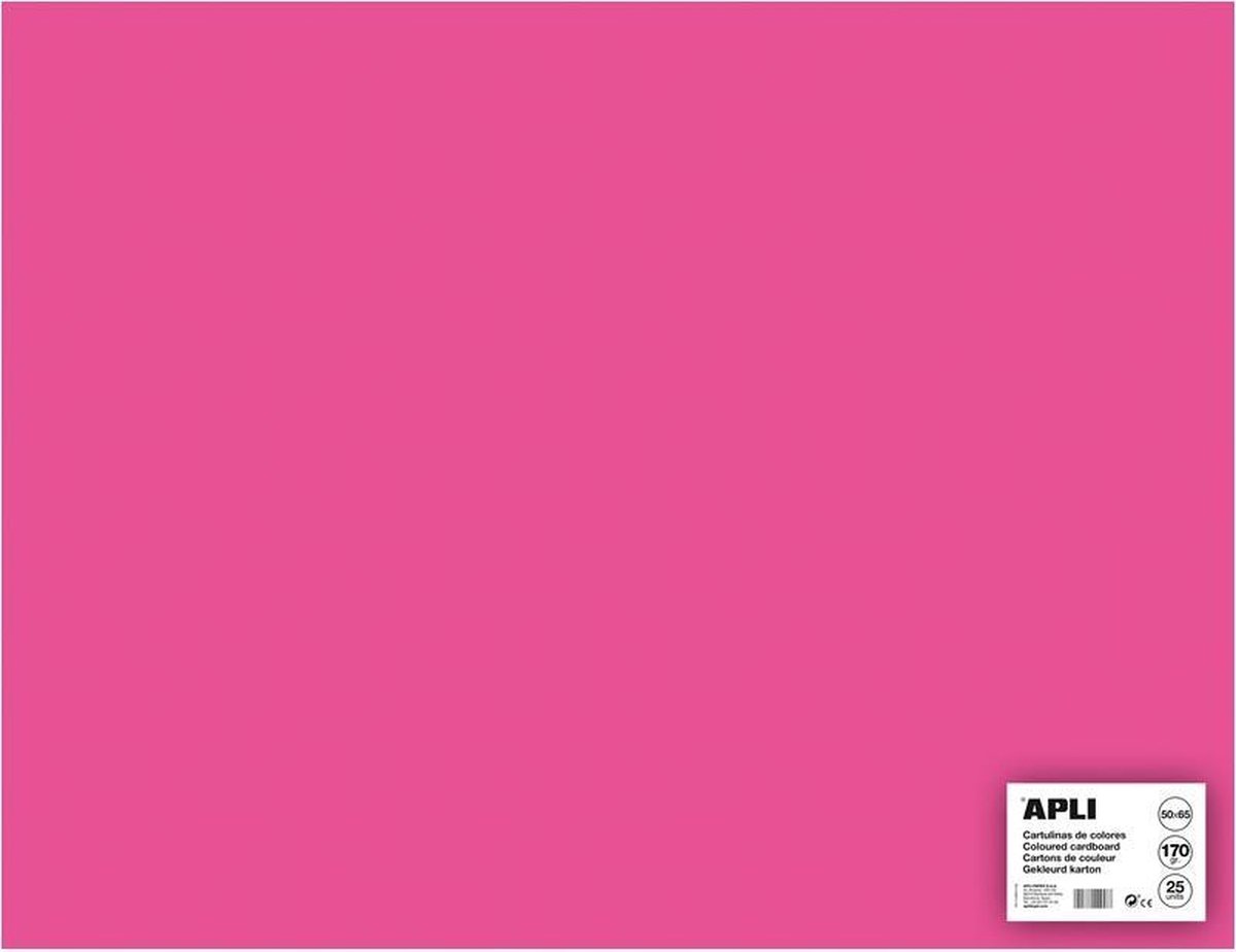 APLI  Fluor roze Karton 50 x 65 cm 170 g/m² - 25 vel