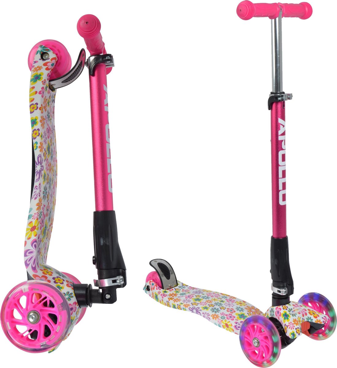 Apollo LED Kinderscooter Kids Whiz - Pink Flower