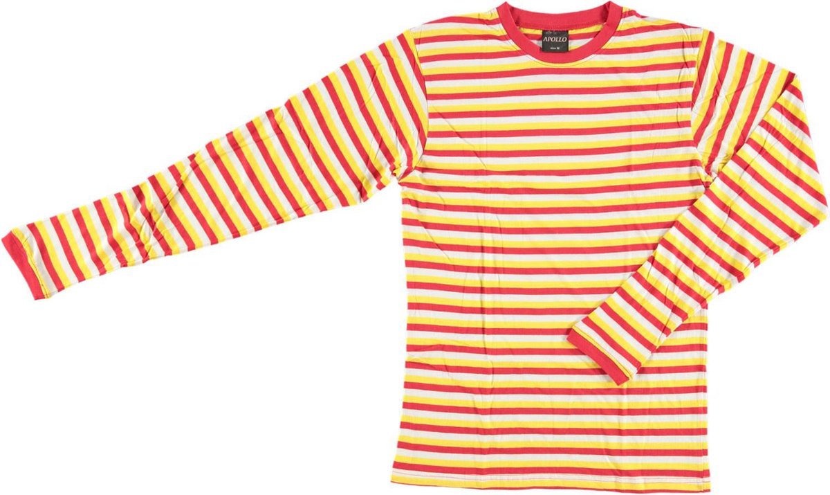 Apollo Verkleedshirt Stripes Heren Katoen Rood/wit/geel Maat Xxl