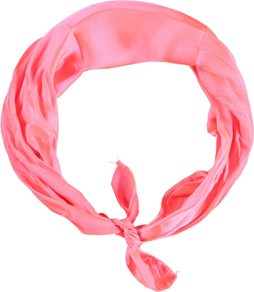 Feest Bandana - Bandana sjaal - fluor rose - one size - Bandana dames - Bandana Heren - Carnaval - Carnaval accessoires - Feestkleding Apollo