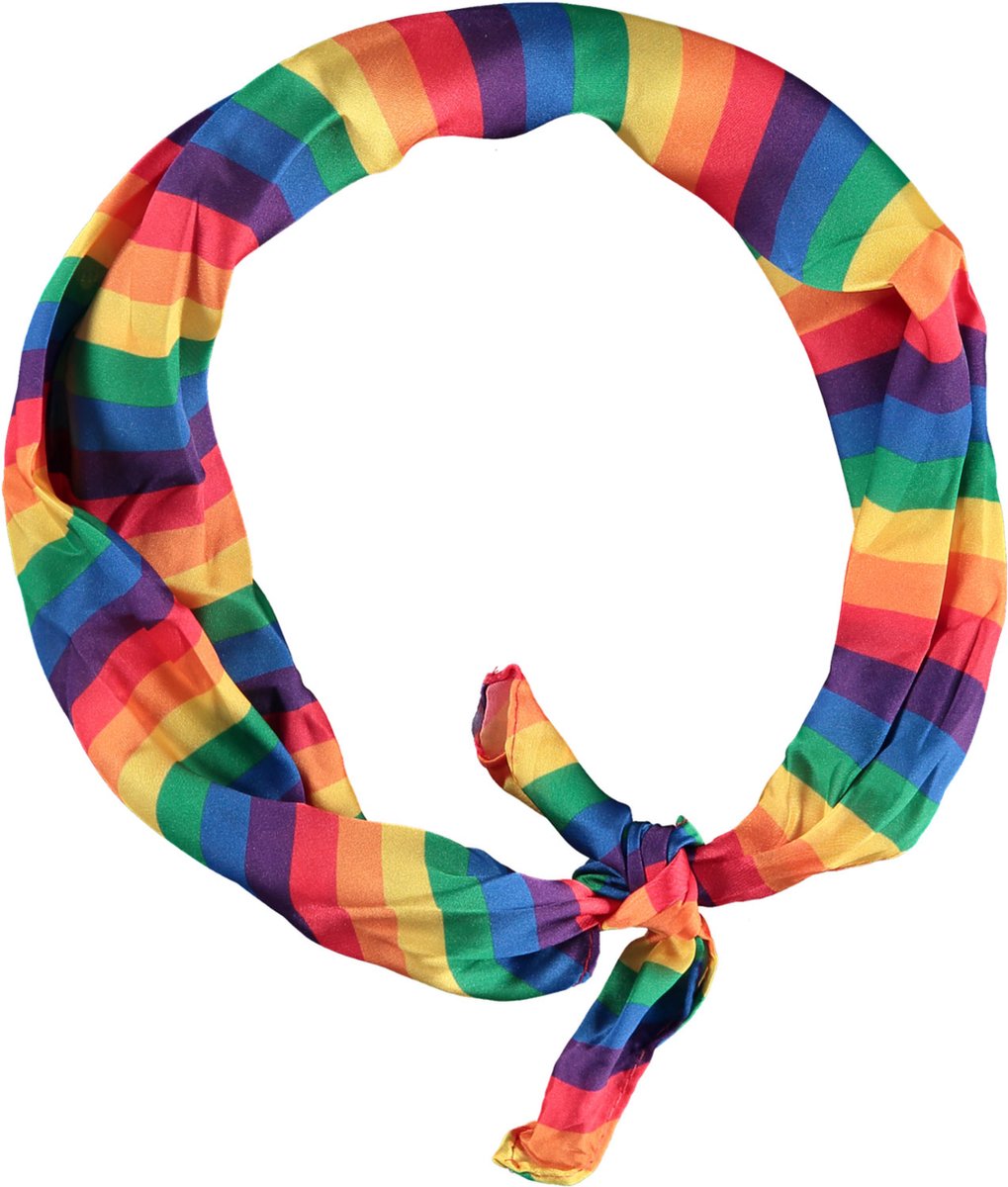 Feest Bandana - Bandana sjaal - rainbow kleuren - one size - Bandana dames - Bandana Heren - Carnaval - Carnaval accessoires - Feestkleding Apollo