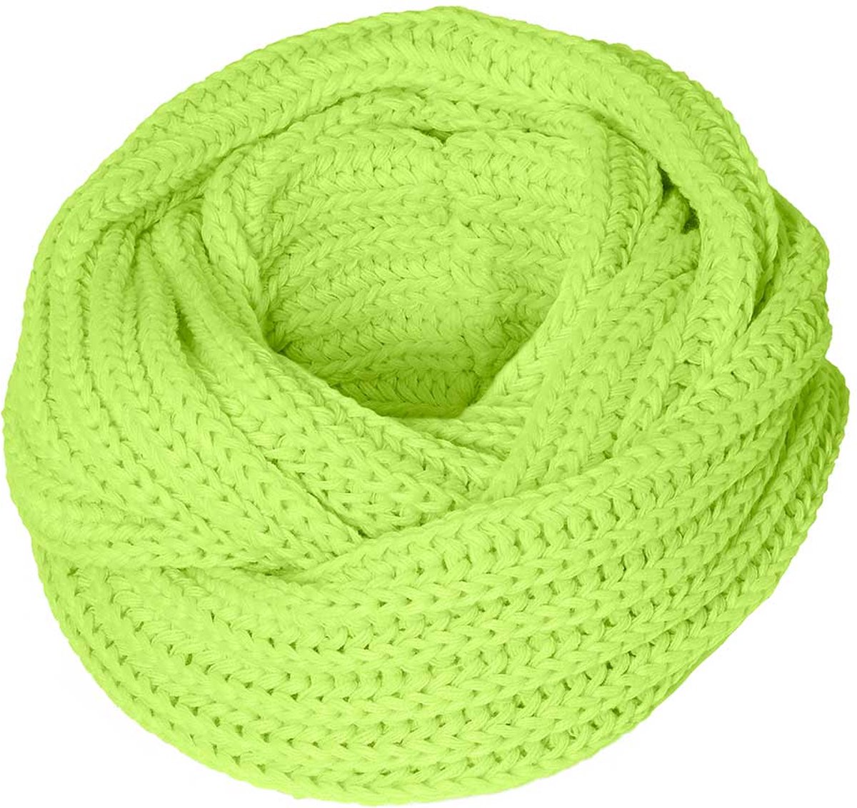 Feest snood gebreid - Carnaval snood - Fluor geel - one size - Colsjaal - Carnaval accessoires - Party - Apollo