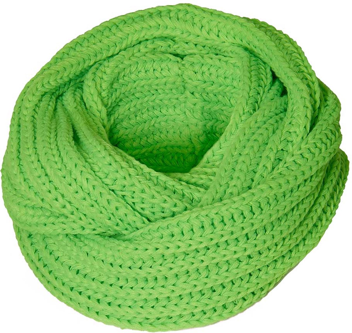 Feest snood gebreid - Carnaval snood - Fluor groen - one size - Colsjaal - Carnaval accessoires - Party - Apollo