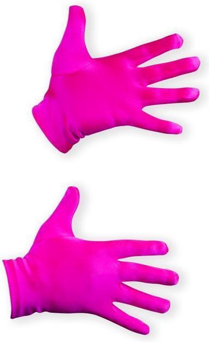 Handschoenen satijn luxe fuchsia (20cm)