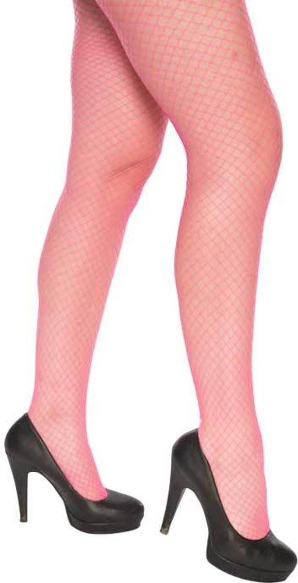 Netpanty grof fluor roze L/XL