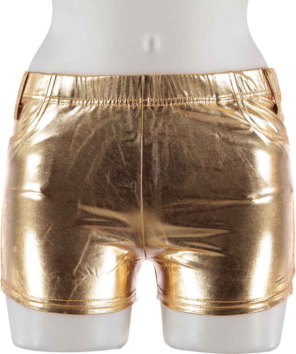 Party hotpants ladies latex goud s/m