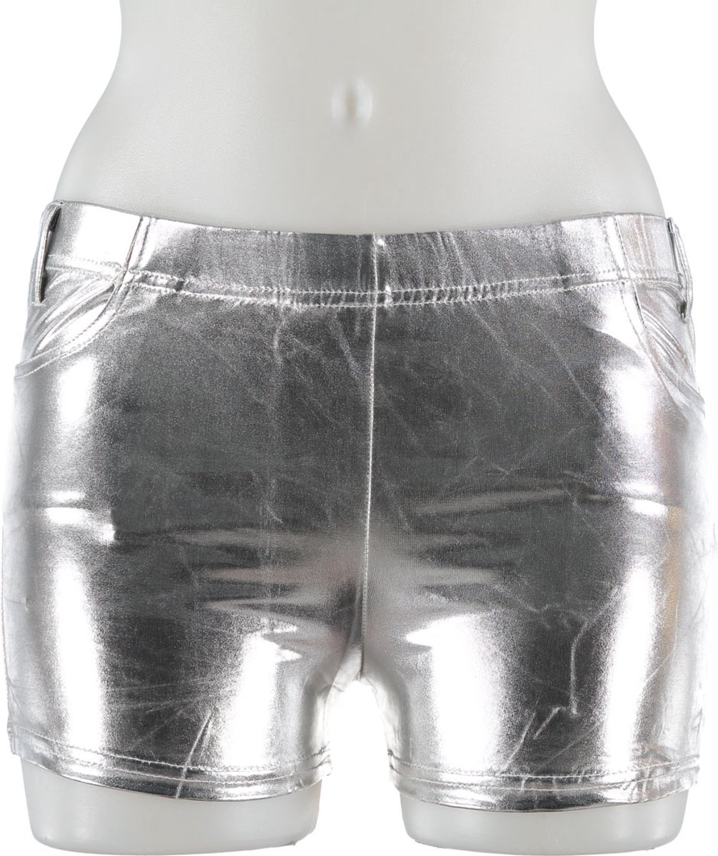 Party hotpants ladies latex zilver s/m