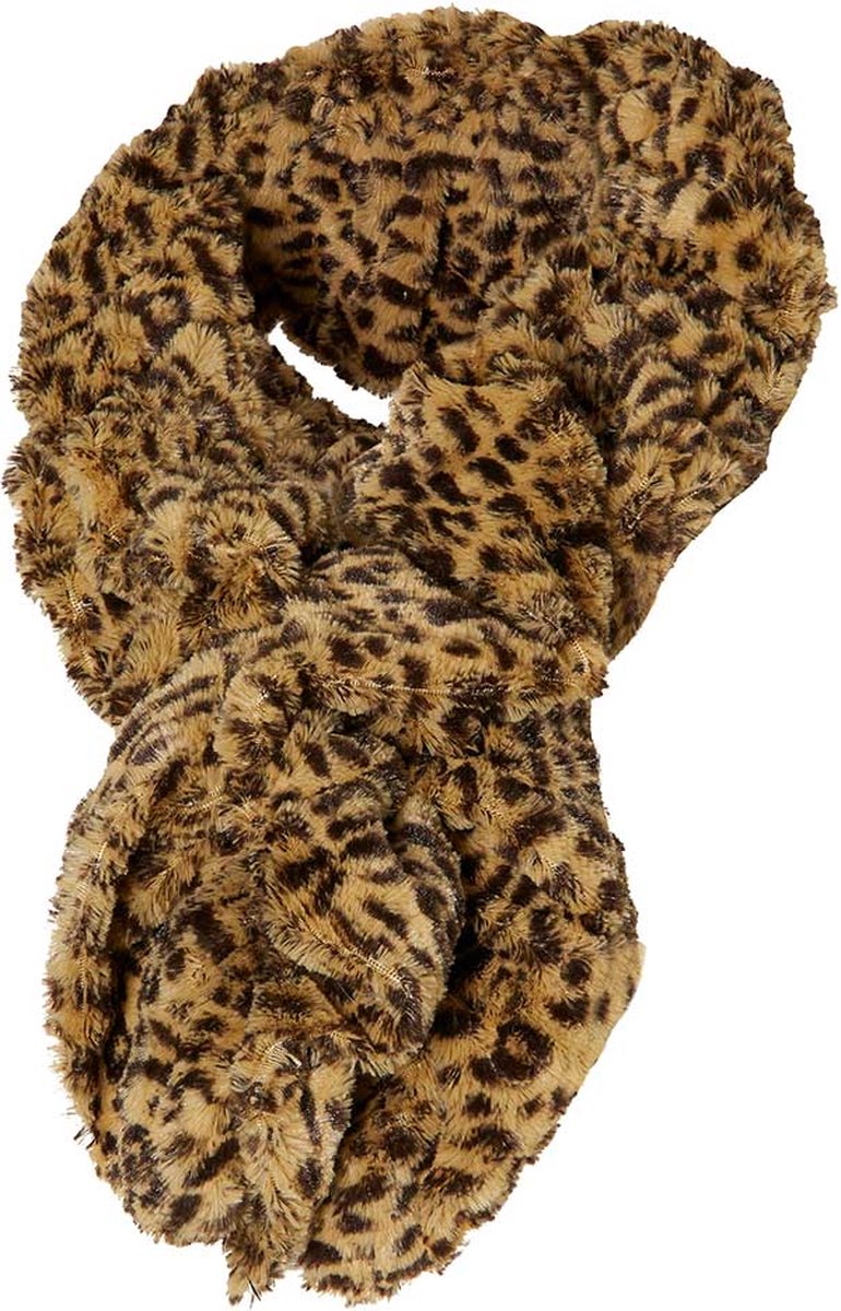 Zachte feestsjaal gerimpeld - Leopard - one size - Carnaval - Carnaval accessoires - Sjaal leopard - Party - Apollo