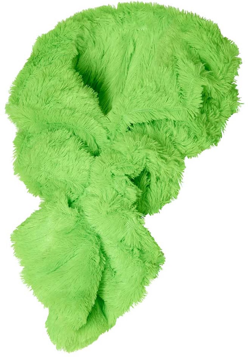 Zachte feestsjaal gerimpeld - Neon groen - one size - Carnaval - Carnaval accessoires - Sjaal groen - Party - Apollo