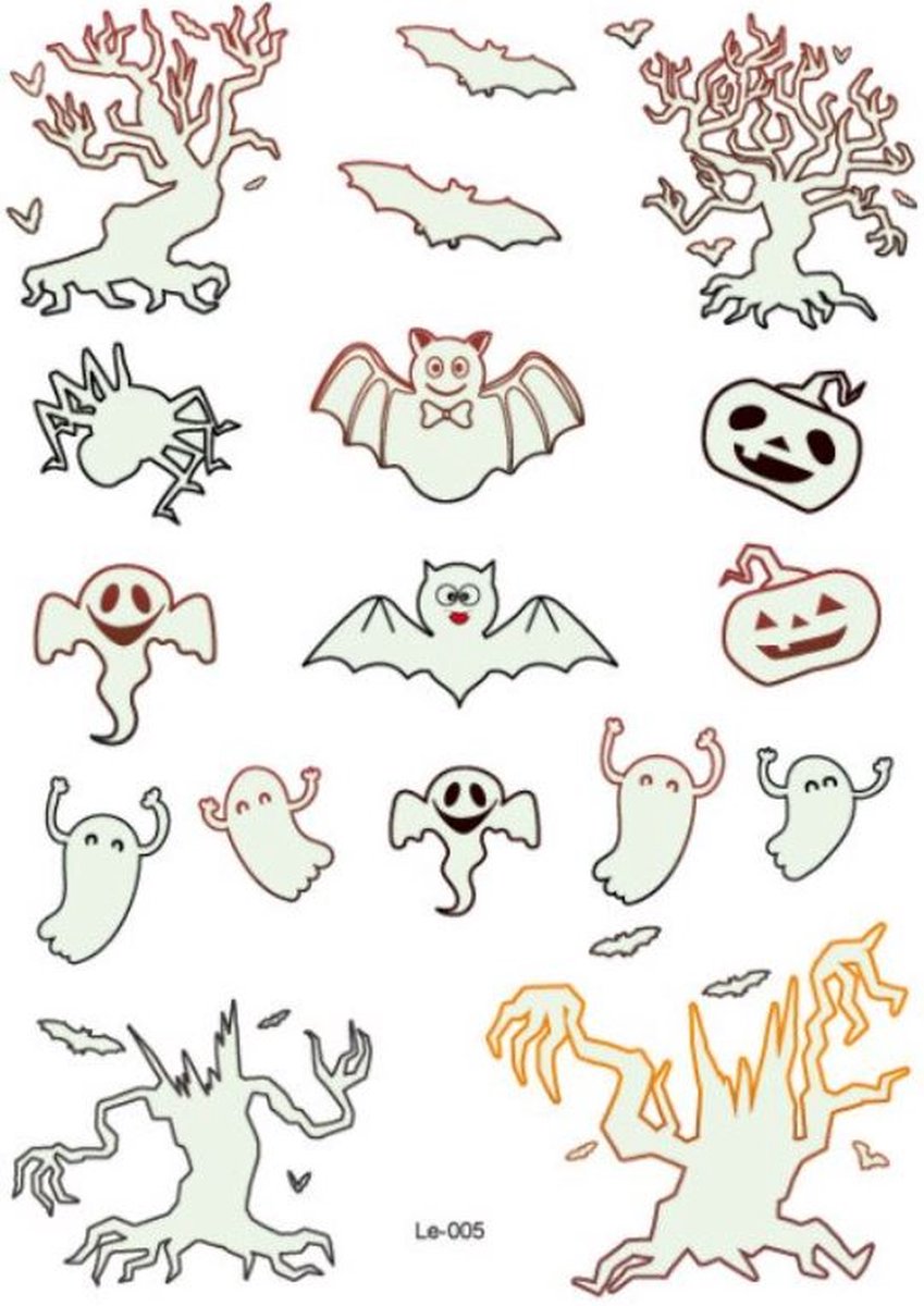 Halloween Nep Tattoo - Glow in the Dark - Spookjes kids