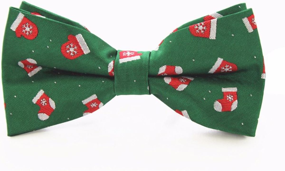 Kerst Vlinderdas Strik - Kerstmis Vlinderstrik - Kerstdiner Bowtie - Feestelijk Vlinderstrikje - Casual Bow Tie - Metalen sluiting - Kerst Wanten en Kerstkous