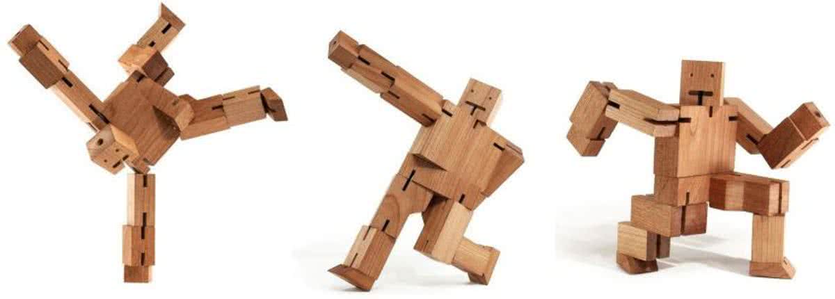   robot puzzel Cubebot - Kleur - Naturel Hout