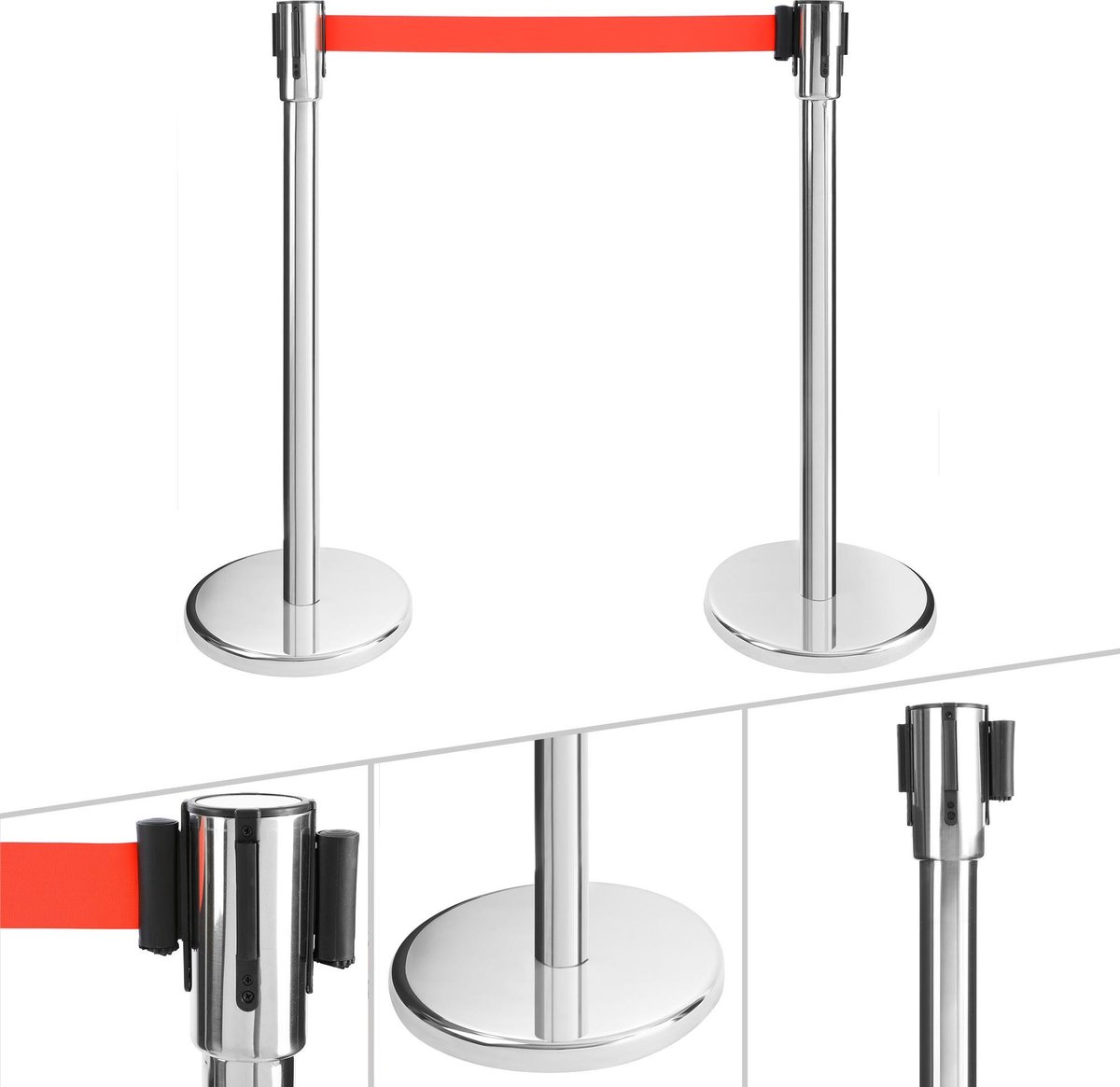 AREBOS 2x Crowd Control Barriers Personenleidsysteem Afbakening Stand Airport