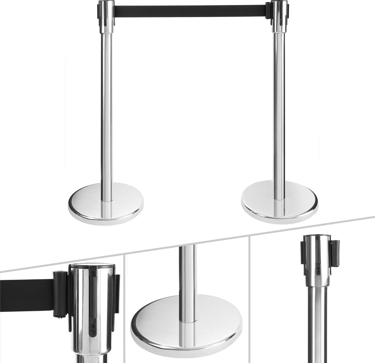 AREBOS 2x Crowd Control Barriers Personenleidsysteem afbakening Stand Airport