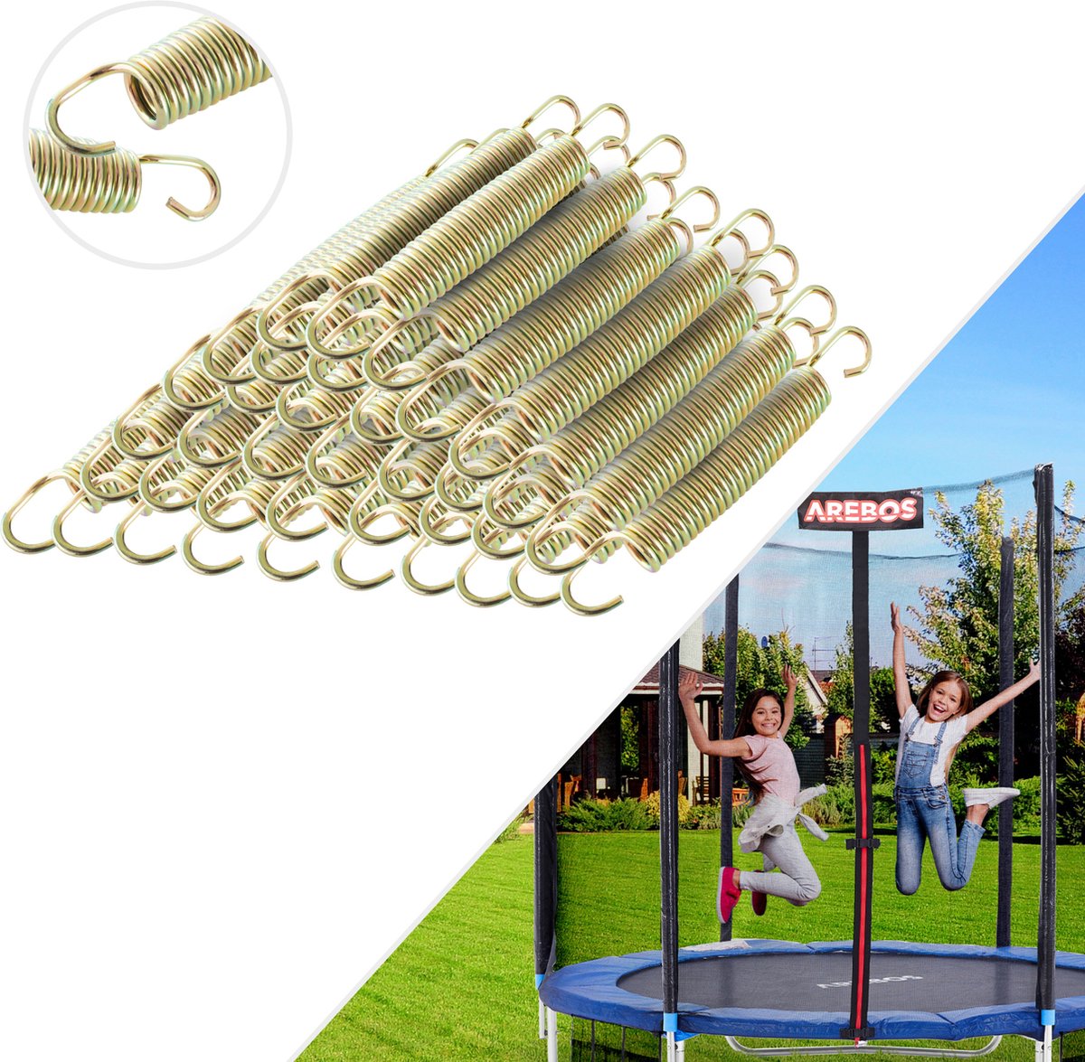 AREBOS Trampoline Spiraalveren Veren vor Trampoline 165 mm 36 stuks