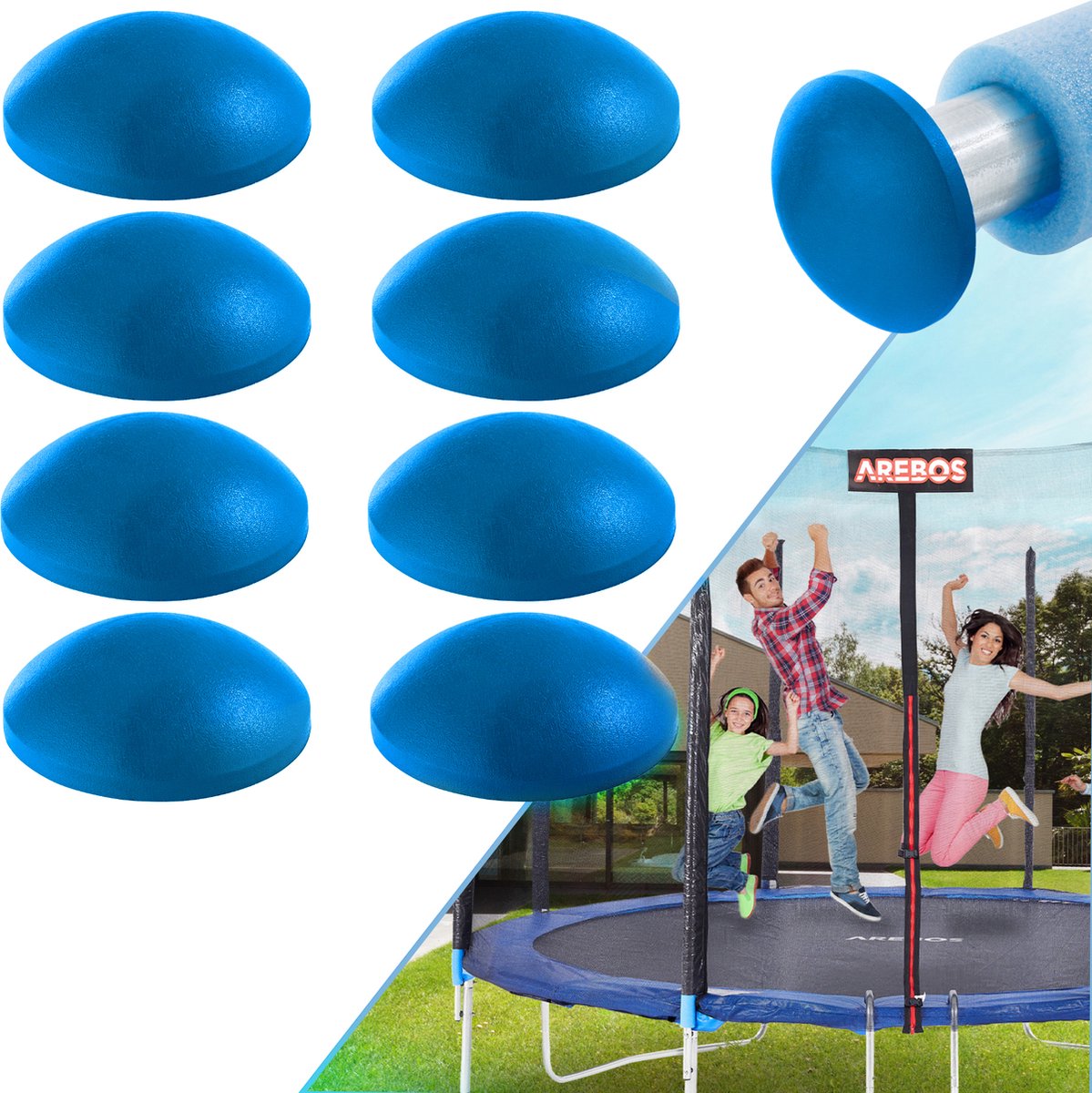 AREBOS Trampoline eindkappen - Set van 8