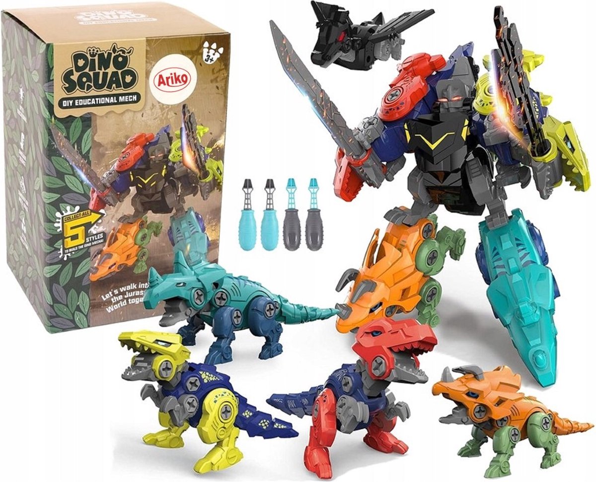 Ariko Dinosaurus Robot Construction Kit - 5 in 1 Zelfbouwen - DIY - Dinosaurus - 5 robots dinosaurussen