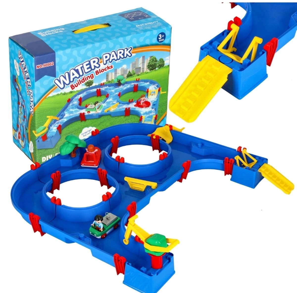   Waterpark Tuinspeelgoed -   - 57-Delig - Met Kraan, Boot, Poppetje En Nog Veel Meer - Multikleurig