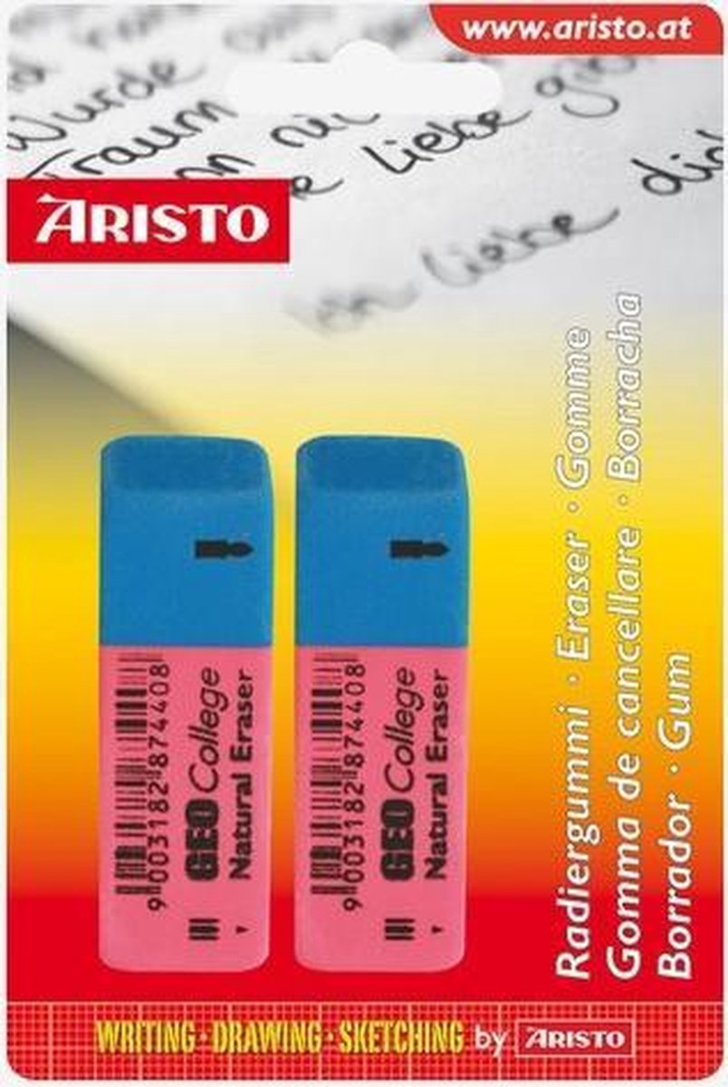 gum Aristo Geo College rood/blauw 2 stuks op blister