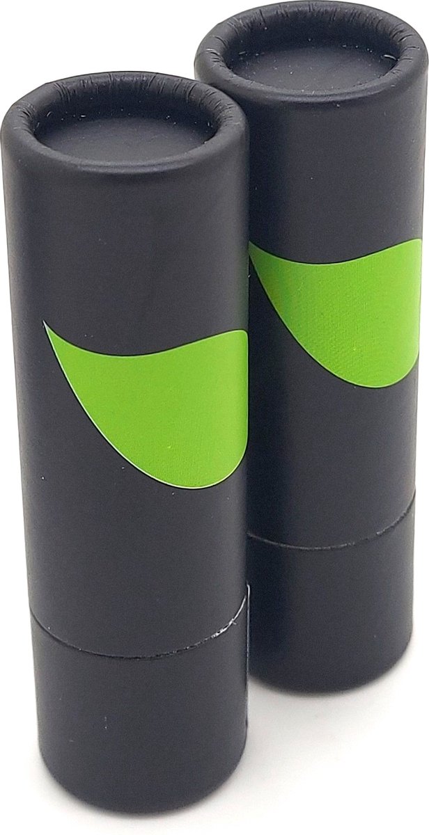 Eco-friendly empty lipstick cases x 10 - made from cardboard paper- Black with green leaf