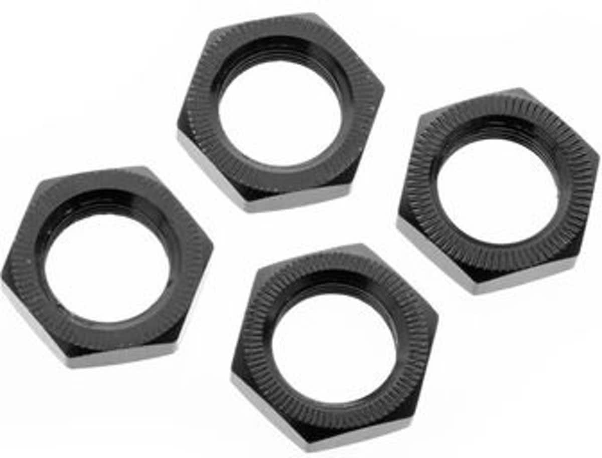 ALUMINIUM WHEEL NUT 17mm (Black) (4pcs)