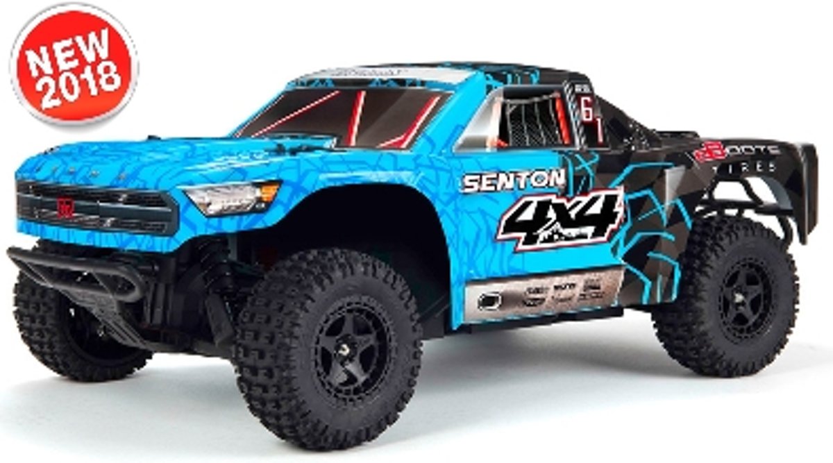 Arrma - Senton 4x4 Mega 1/10 Short Course Truck RTR - NiMh 8.4V 2400mAh - Charger - Blue / Black