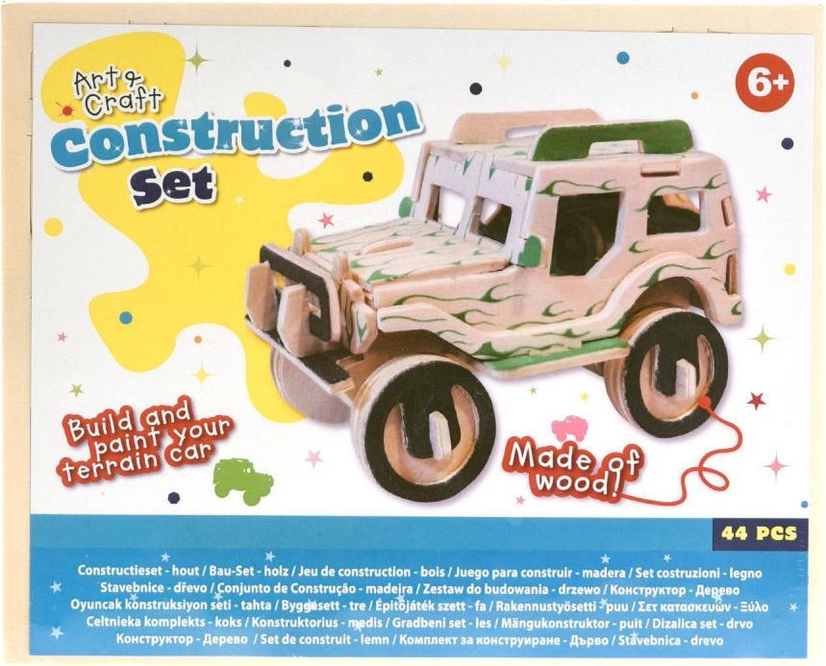 Constructie set van 3 landrover helicopter straaljager