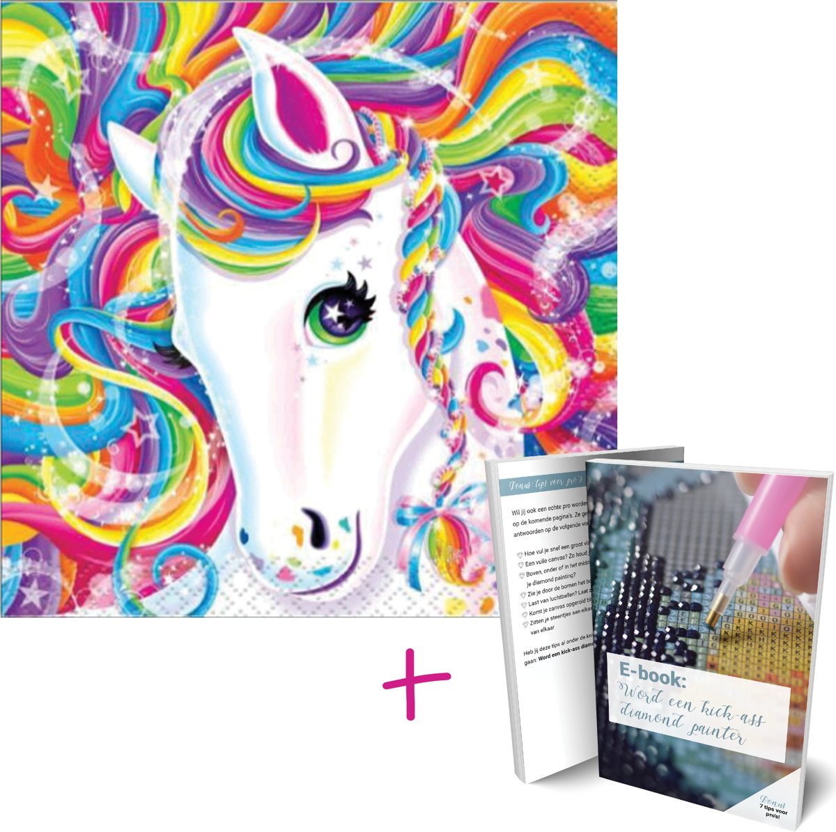 Diamond Painting Kinderen Unicorn 25x25cm - Rond - Eenhoorn - Starterspakket - Kinderen - Kids - Met E-book - Art Diamond®