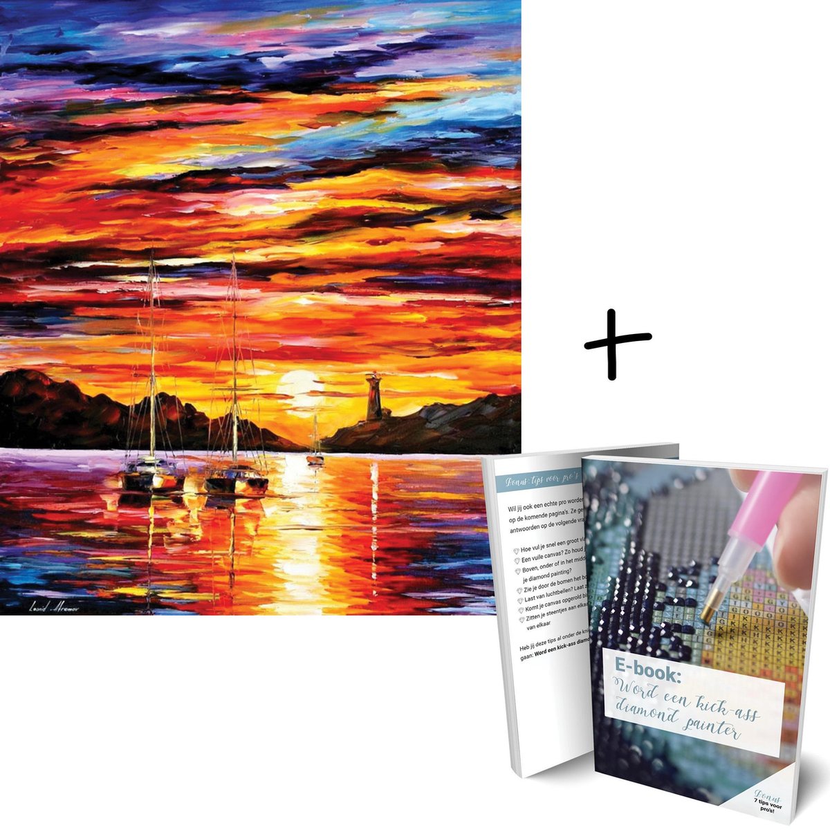 Diamond Painting Zonsondergang - Zonsopgang 30x20cm - Rond - Met E-book - Art Diamond® - Diamond Painting Volwassenen - Zonsopkomst