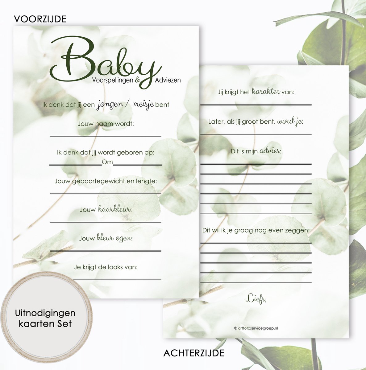 BSG101 - Babyvoorspellingen en adviezen - Babyshower invulkaarten (20 stuks) - Oh Baby - Babyshower versiering - Babykaarten - Babyvoorspellingen - Babyshower - Babyshowerspelletjes - Gender Reveal - Invulkaarten