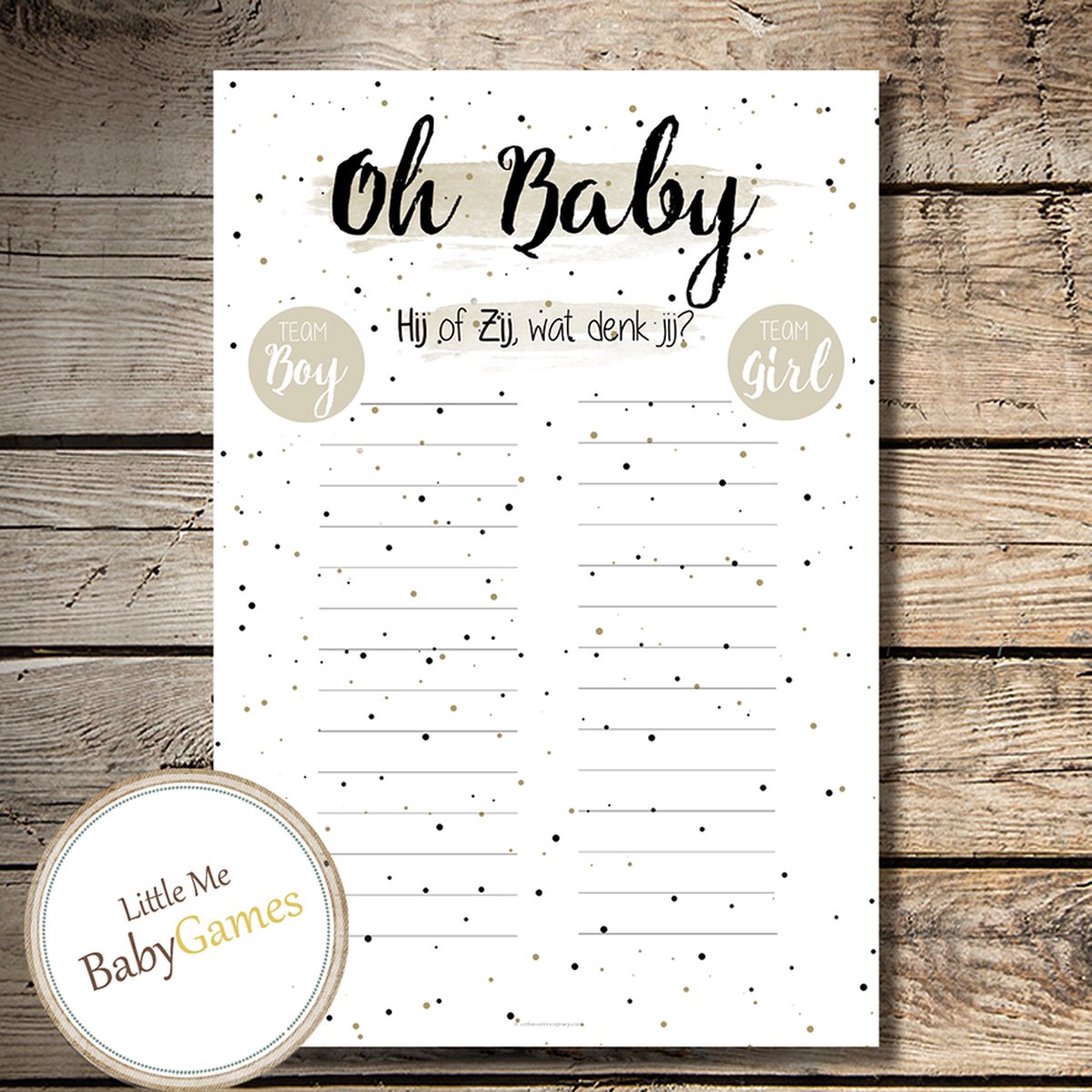 Oh Baby! Hij of Zij? (invul)poster HS409 - Baby Gender Reveal Party - Geslachtsbepaling - Babyshower - Baby Gender Reveal party Decoratie