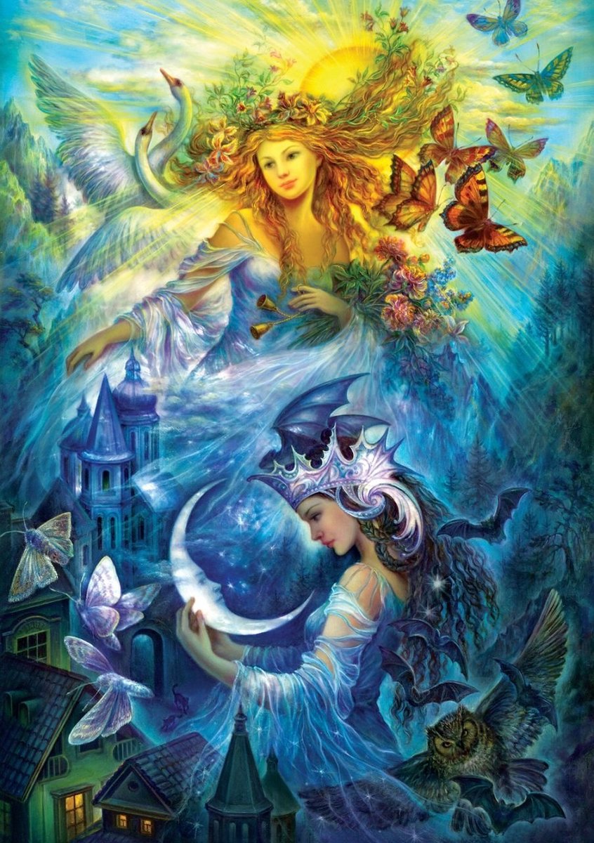 Art-Puzzle The Day and Night Princesses -  Puzzel 1000 stukjes