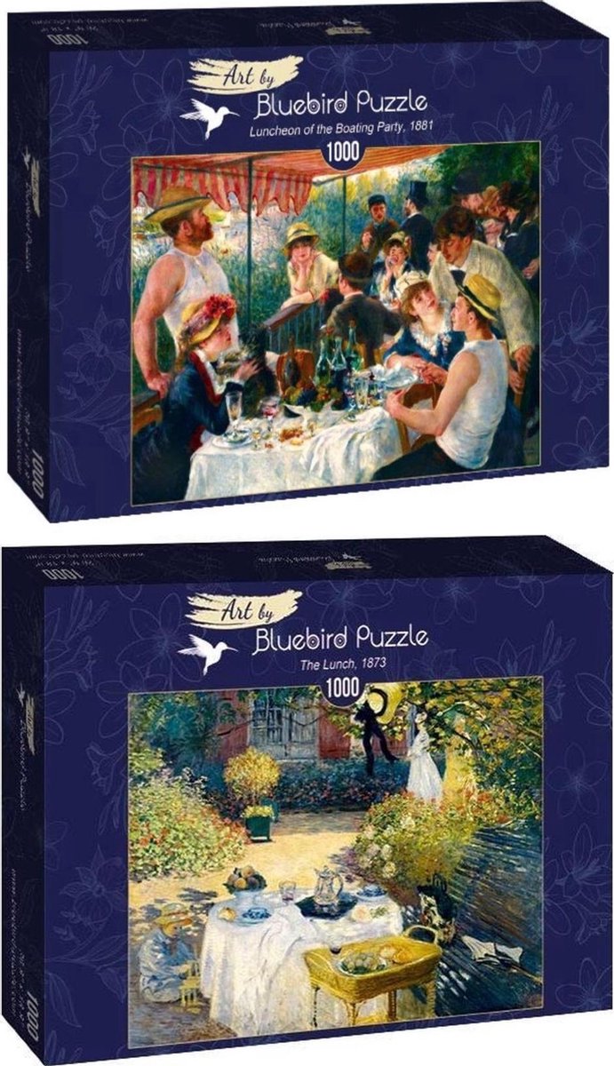 Set Monet en Renoir - De lunch  (2 kunst puzzels van 1000 stukjes)