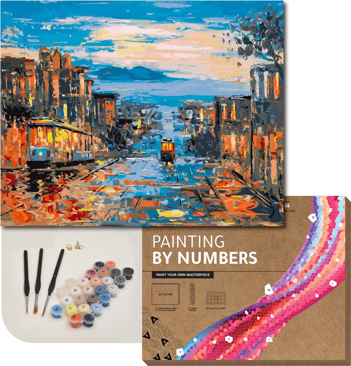 ARTECO® Schilderen Op Nummer – Painting By Numbers – Volwassenen + Kinderen – Met Frame – San Francisco