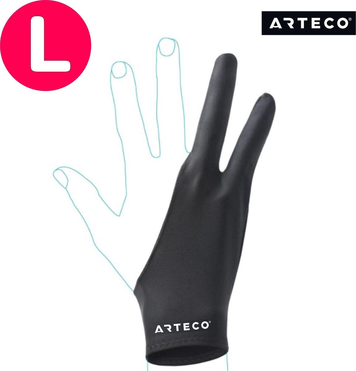 ARTECO® Tekenhandschoen Large - Drawing Artist Glove Tablet Handschoen