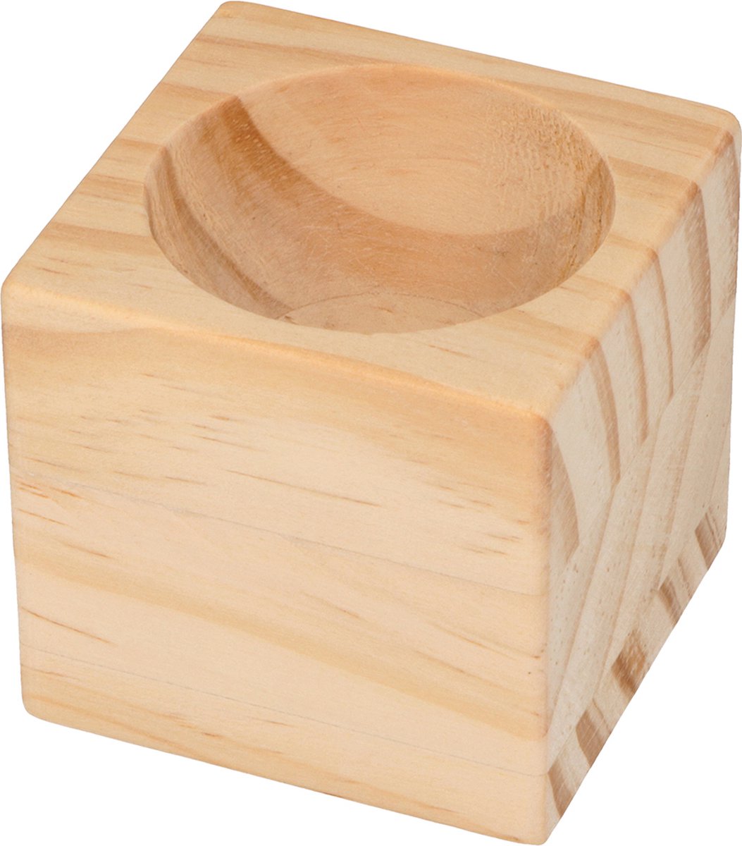 6 houten eierdopjes 4,8 cm - Artemio