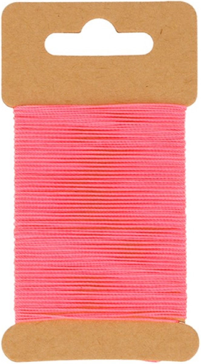 Fluorescerend roze gewaxt draad 10 m -  