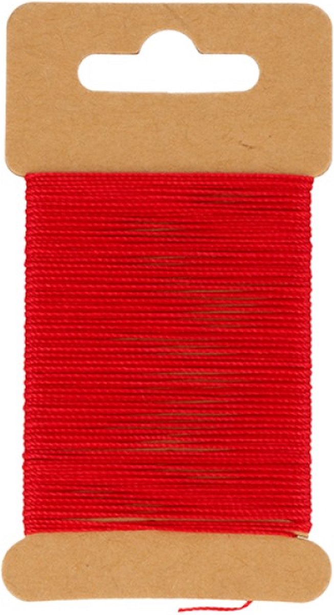 Rood gewaxt draad 10 m -  
