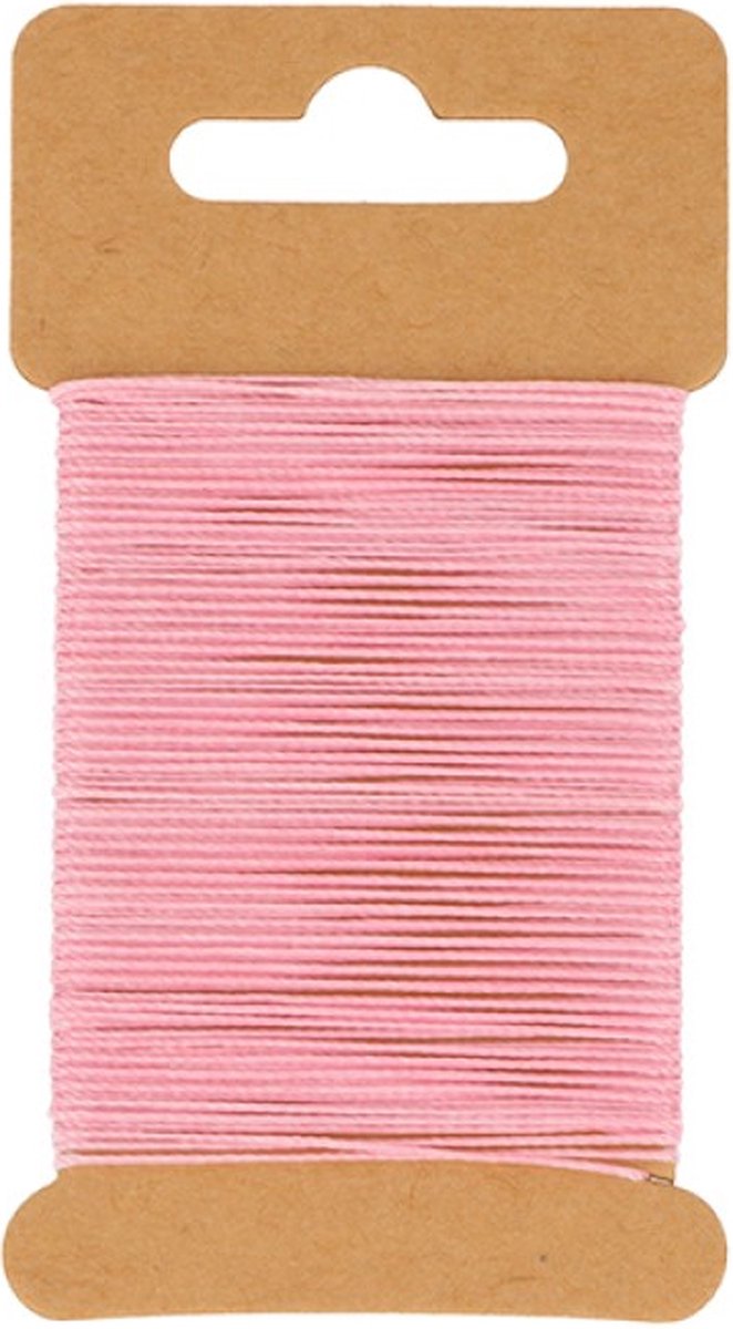 Roze gewaxt draad 10 m -  