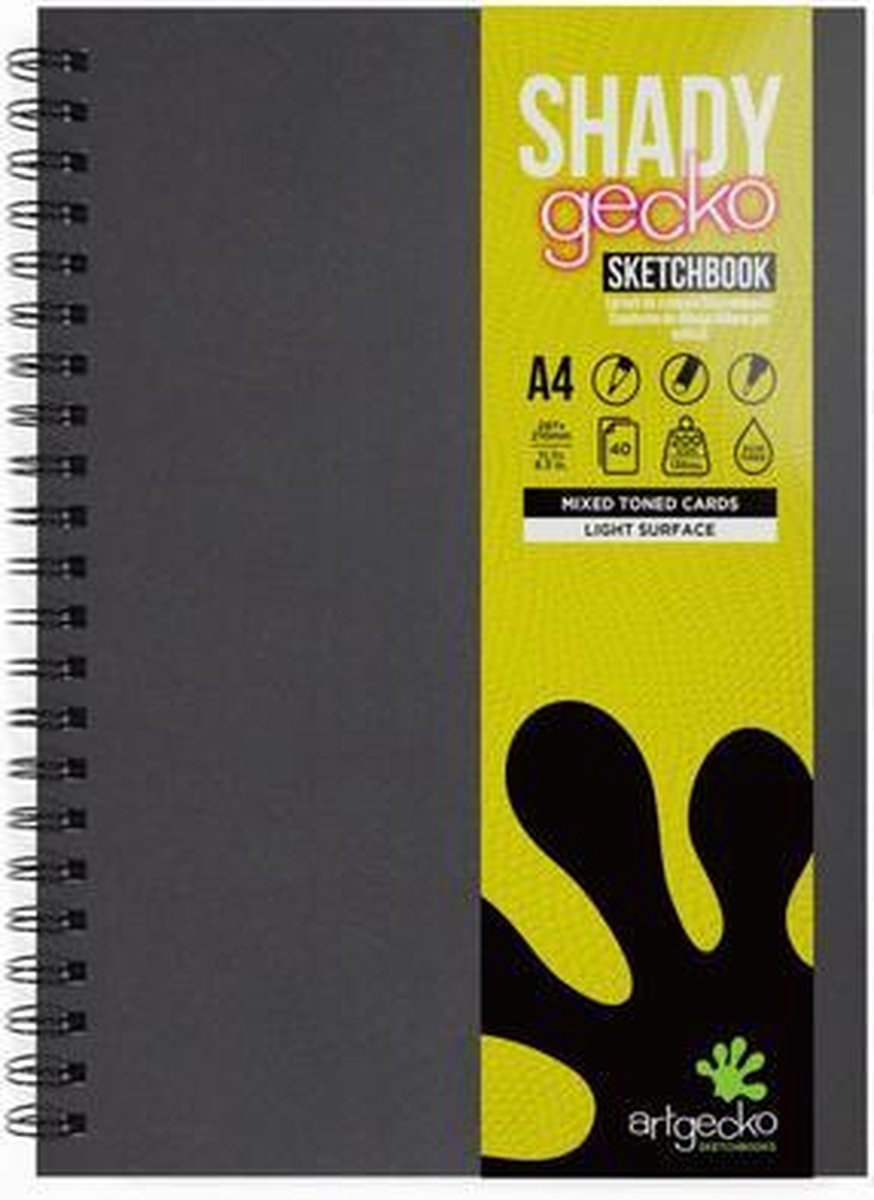 Artgecko - Shady Spiraal Schetsboek - A4 - Portret 220gr 40 vel - Multi