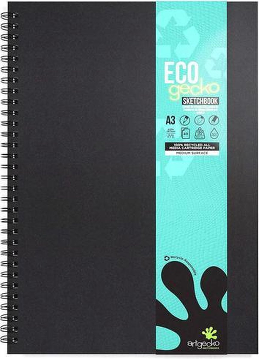 Artgecko Eco Spiraal Schetsboek A3 150gr 40 vel Wit