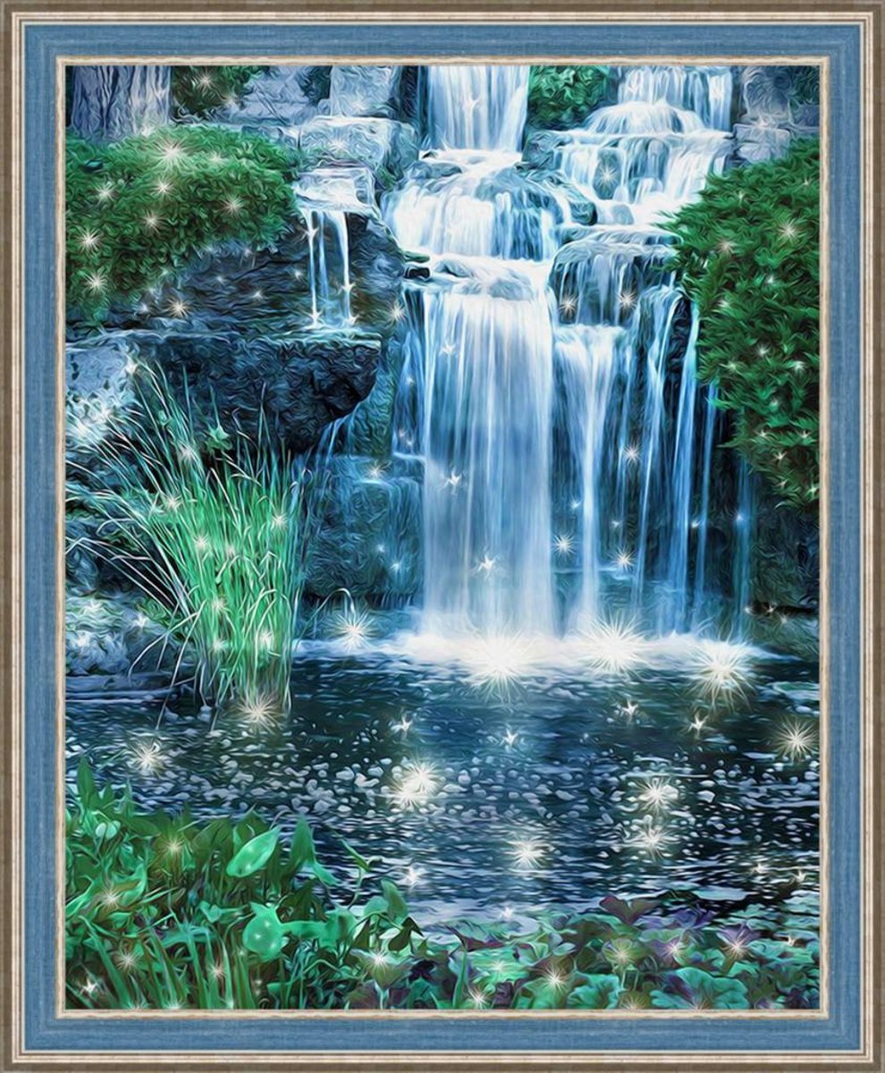 Diamond Painting Schijnende Waterval